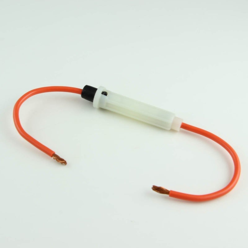 Glass Fuse Inline Fuse Holder, 12 Ga. Wire Leads (1 per Pack)